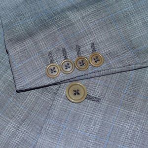 Belvest Plaid Check Blazer Mens Super 120's Wool Sport Coat Jacket Size 46-R